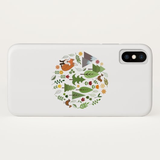 スカンジナビアのスタイルのイラストレーションの円 Case-Mate iPhoneケース (裏面(横))