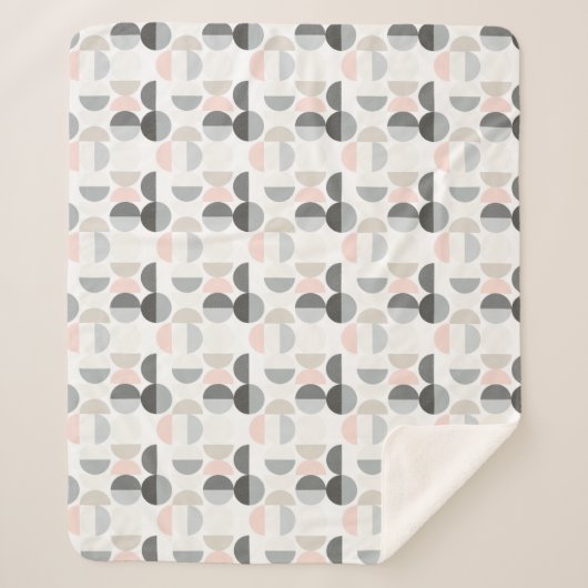 スカンジナビアのスタイルの半円パターン シェルパブランケット (正面)