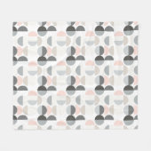 スカンジナビアのスタイルの半円パターン フリースブランケット (正面(横))