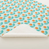 スカンジナビアのスタイルの幾何学的なオレンジパターン シェルパブランケット (3/4)