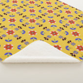 スカンジナビアのスタイルの幾何学的な花パターン シェルパブランケット (3/4)