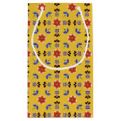 スカンジナビアのスタイルの幾何学的な花パターン スモールペーパーバッグ (裏面)