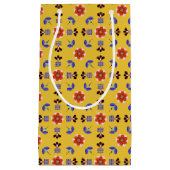 スカンジナビアのスタイルの幾何学的な花パターン スモールペーパーバッグ (正面)