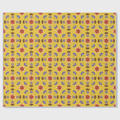 スカンジナビアのスタイルの幾何学的な花パターン ラッピングペーパー (フラット)