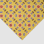 スカンジナビアのスタイルの幾何学的な花パターン 薄葉紙 (詳細)