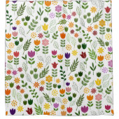 スカンジナビアのスタイルの植物相及び動物群パターン シャワーカーテン (正面)