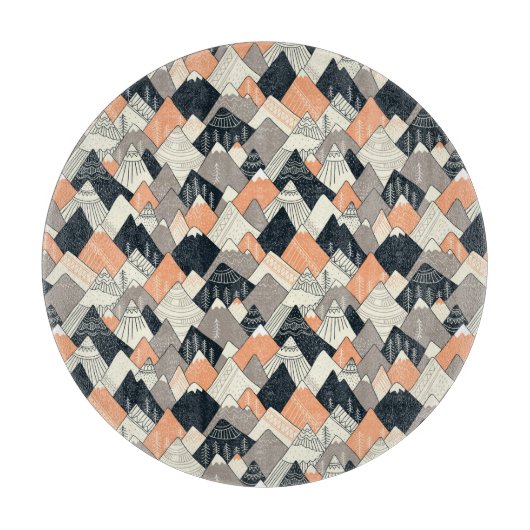 スカンジナビアのスタイル山パターン カッティングボード (正面)