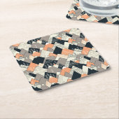 スカンジナビアのスタイル山パターン スクエアペーパーコースター (アングル)