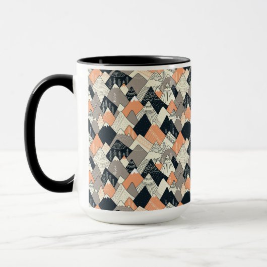 スカンジナビアのスタイル山パターン マグカップ (左)