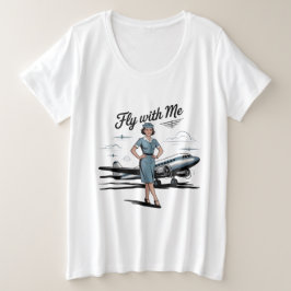 スカンジナビアのスチュワーデス 女性用プラスサイズTシャツ プラスサイズTシャツ