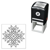 スカンジナビアのスノーフレーク、クリスマス冬の編み物 セルフインキングスタンプ (インサイチュ)