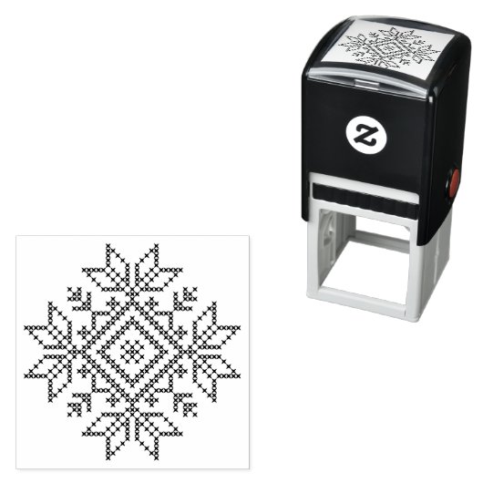 スカンジナビアのスノーフレーク、クリスマス冬の編み物 セルフインキングスタンプ (インサイチュ)