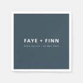 スカンジナビアのスモークブルー結婚ミニマリストのディナー スタンダードカクテルナプキン (正面)