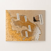 スカンジナビアのセピアの地図 ジグソーパズル (横)