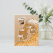 スカンジナビアのセピアの地図 ポストカード (スタンド正面)