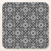 スカンジナビアのセルブローズクリスマスパターン スクエアペーパーコースター (正面)