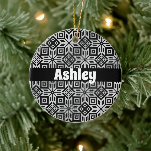 スカンジナビアのセルブローズクリスマスパターン セラミックオーナメント (ツリー)