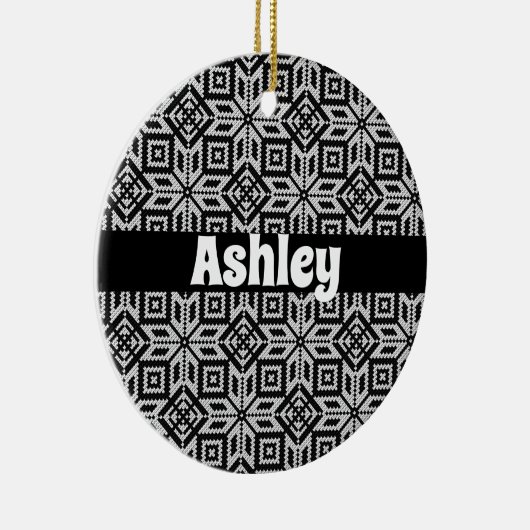 スカンジナビアのセルブローズクリスマスパターン セラミックオーナメント (右)