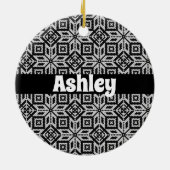 スカンジナビアのセルブローズクリスマスパターン セラミックオーナメント (裏面)