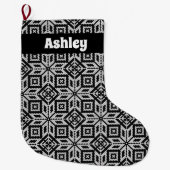 スカンジナビアのセルブローズクリスマスパターン ラージクリスマスストッキング (正面)