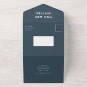 スカンジナビアのダスキーブルー |ミニマリストのウェディングRSVP オールインワン招待状 (外側)