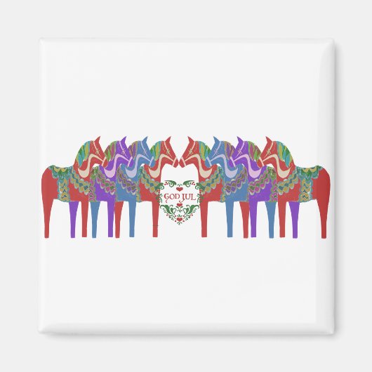 スカンジナビアのダラ馬の神ジュルクリスマス マグネット (正面)