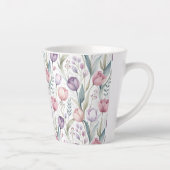スカンジナビアのチューリップ花の模様 カフェラテマグ (右)