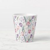 スカンジナビアのチューリップ花の模様 カフェラテマグ (正面)