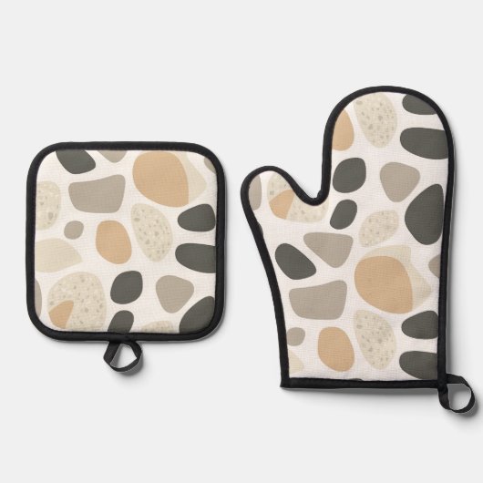 スカンジナビアのテラゾストーンズ 鍋つかみ&鍋敷きセット (正面)