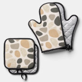 スカンジナビアのテラゾストーンズ 鍋つかみ&鍋敷きセット (正面/裏面)