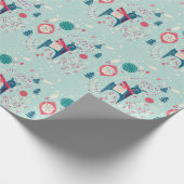 スカンジナビアのトナカイおよび木のクリスマスパターン ラッピングペーパー (角)