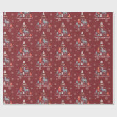 スカンジナビアのトナカイの木のフローラ動物のスノーフレーク ラッピングペーパー (フラット)