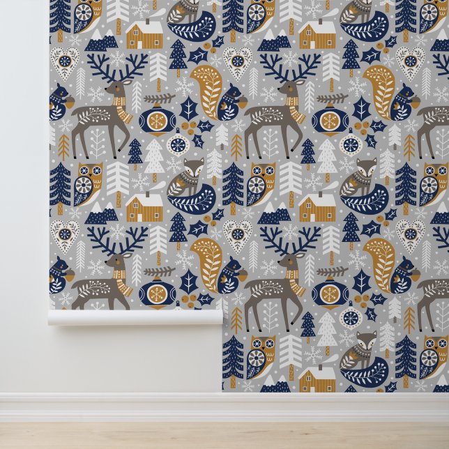 スカンジナビアのトナカイの森のクリスマスホリデー 壁紙 (アプリケーション)