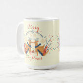 スカンジナビアのトナカイ北欧クリスマスデザイン コーヒーマグカップ (正面左)