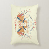 スカンジナビアのトナカイ 北欧スタイルのクリスマスアート アクセントクッション (正面(垂直))