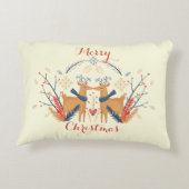 スカンジナビアのトナカイ 北欧スタイルのクリスマスアート アクセントクッション (裏面)