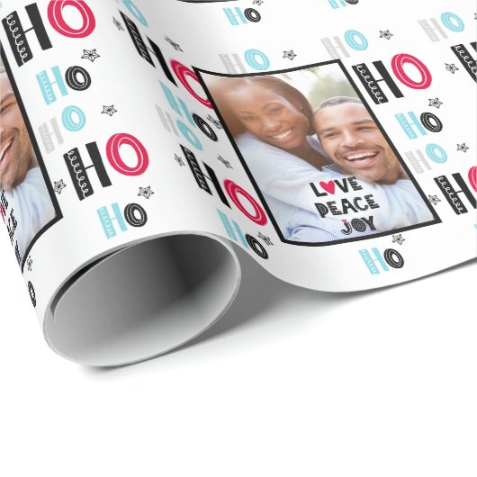 スカンジナビアのドードル写真クリスマスモダン ラッピングペーパー (ロールコーナー)