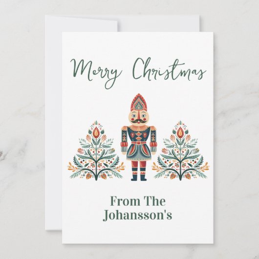 スカンジナビアのナッツクラッカー　カスタムネーム　クリスマス シーズンカード (正面)