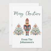 スカンジナビアのナッツクラッカー　カスタムネーム　クリスマス シーズンカード (正面/裏面)