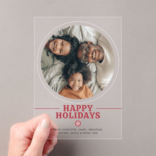 スカンジナビアのハッピーホリデーパーソナライズされたカード アクリル招待状 (インサイチュ (ポータブル))