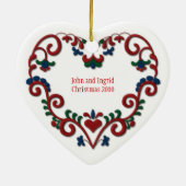 スカンジナビアのハート一緒の40年 セラミックオーナメント (裏面)