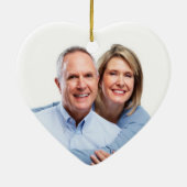 スカンジナビアのハート写真一緒の25年の セラミックオーナメント (裏面)