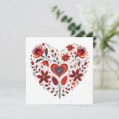 スカンジナビアのハート型バレンタイン シーズンカード (スタンド正面)