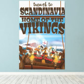 スカンジナビアのバイキング漫画のポスター キャンバスプリント (インサイチュ (ウッドフロア))