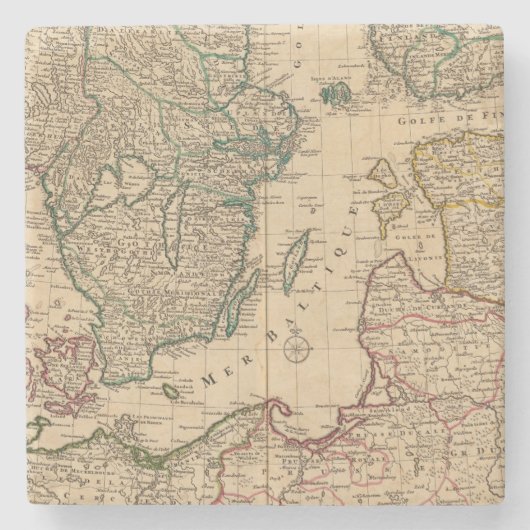 スカンジナビアのバルト海、スウェーデン、デンマーク ストーンコースター (正面)