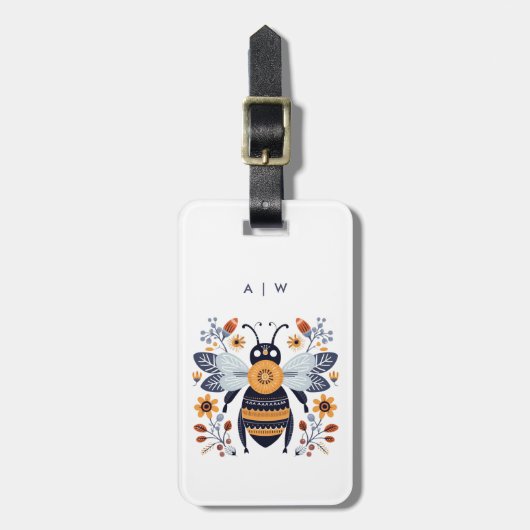 スカンジナビアのビー荷物タグ ラゲッジタグ (正面縦)