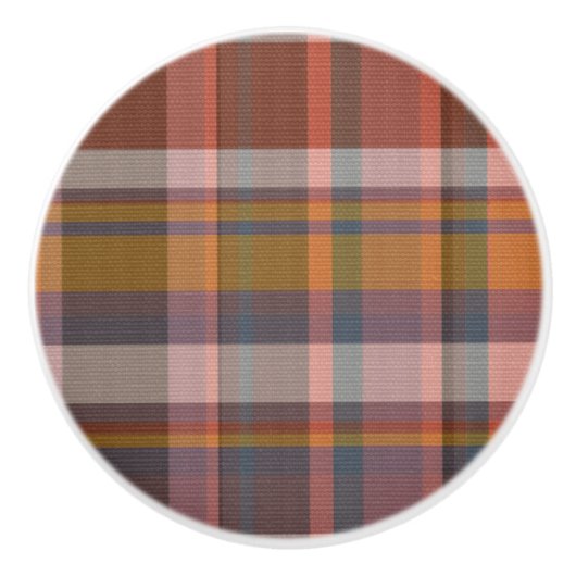 スカンジナビアのファッショナブルなスコットランドのクランドレッドのテクスチャ セラミックノブ (正面)