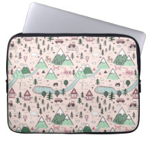 スカンジナビアのファームタウンパターンピンク