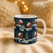 スカンジナビアのフォークアート コージーウィンターキャビンマグ コーヒーマグカップ