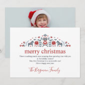 スカンジナビアのフォークアート ダーラホースの写真 クリスマス (正面/裏面)